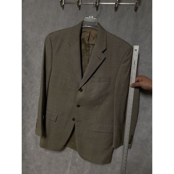 Chaps Suit Men 40R Beige 3B Cashmere‎ Wool 35 X 29.5 Pants Ralph Lauren Luxury - Picture 4 of 16